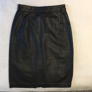 High Waisted Leather Skirt